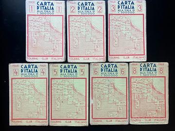 CARTA D'ITALIA TOURING CLUB ITALIANO 1943