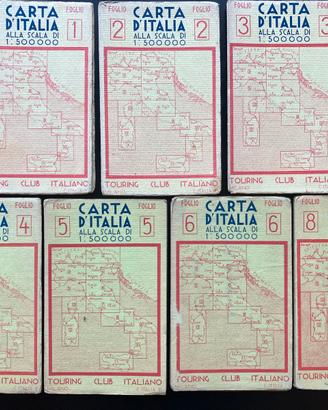 CARTA D'ITALIA TOURING CLUB ITALIANO 1943