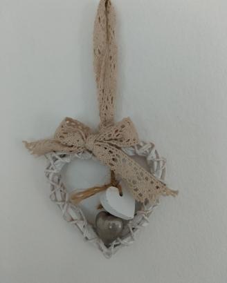 Ciondolo a cuore decorativo shabby chic