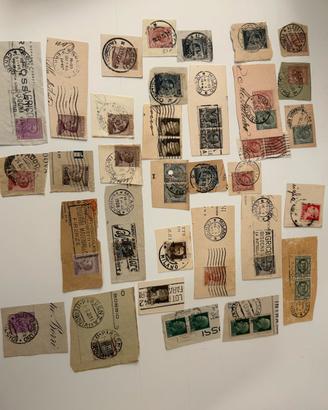 Collezione francobolli italiani su frammento