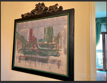 AttilioFORGIOLIoperaARTE:dipintoTELAanni70cornice