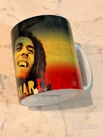 Tazza Mug Vintage BOB MARLEY -colori rasta