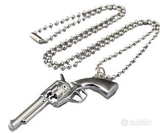 COLLANA PISTOLA REVOLVER CLINT EASTWOOD - NUOVO