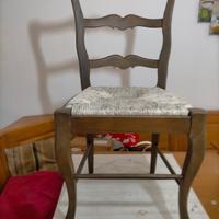 Sedia in legno, stile provenzale vintage 