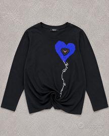 Siste’s T-Shirt Donna Cuore Viola Nero M