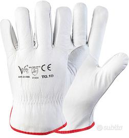 Guanti da giardinaggio in pelle bianca