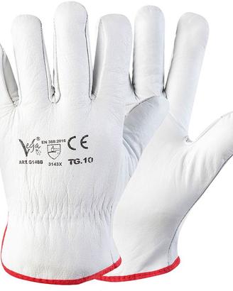 Guanti da giardinaggio in pelle bianca