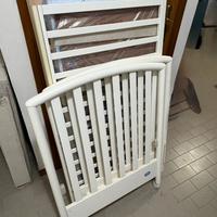 Lettino Pali bianco + materasso + parasponde