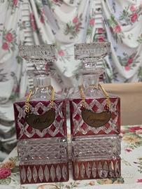 set bottiglie cristallo Whisky/cognac