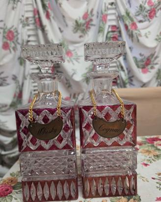set bottiglie cristallo Whisky/cognac