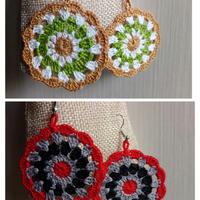 Orecchini rotondi uncinetto effetto mandala