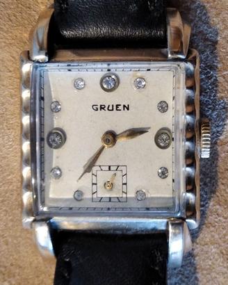 Orologio Gruen Tuxedo 1942 , 11 diamanti 0,01 car.