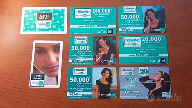 8 Ricariche telefoniche Omnitel Vintage Megan Gale