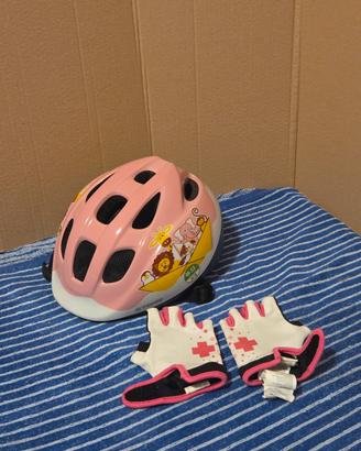 Casco e guanti bici bambina 