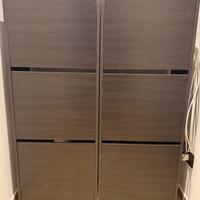 Coppia scarpiera Ikea a 3 scomparti, nera