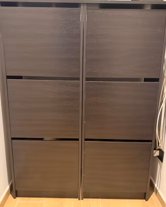 Coppia scarpiera Ikea a 3 scomparti, nera