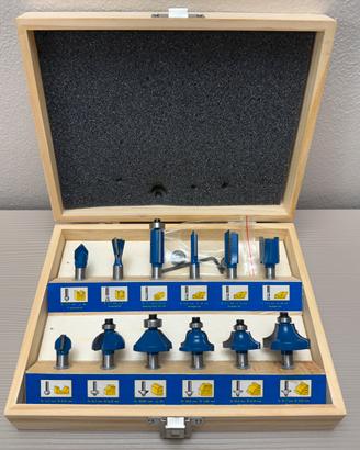 Set 12 frese per legno S&R con custodia in legno