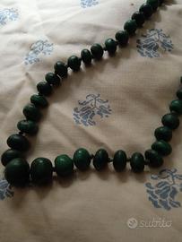Collana malachite verde vintage 