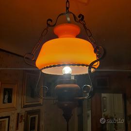 Lampadario vintage arancione