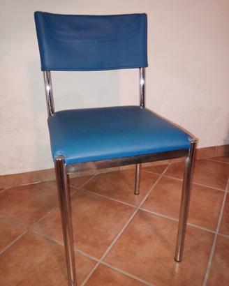 Sedie alluminio e simil pelle BLU