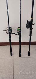 canne da pesca a spinning e casting