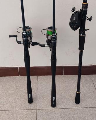 canne da pesca a spinning e casting