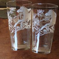 Vintage bicchiere con cavallo bianco anni 50/60 co