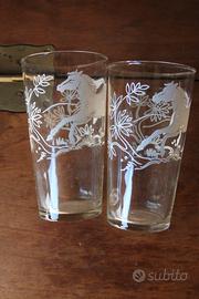 Vintage bicchiere con cavallo bianco anni 50/60 co