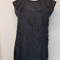 Blusa Vionnet in seta nera, tg 40