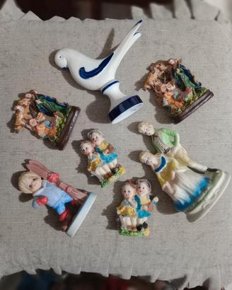 Lotto statuine e bomboniere vintage da collezione 