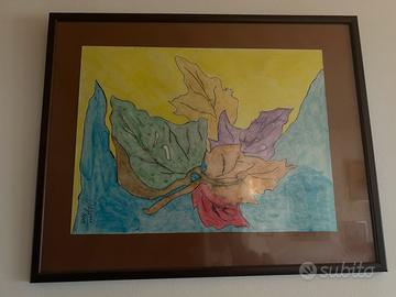Quadro Acquerello "Foglie d'Autunno"