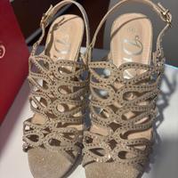 Sandalo Champagne dorato tacco