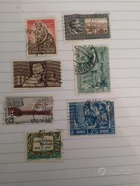 7 francobolli italiani del 1955/6