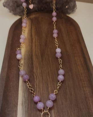 collana catena ametista lavanda quarzo risa