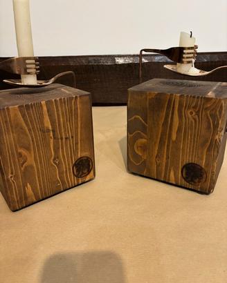 Porta candele rustico