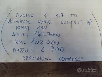 MOTORE USATO COMPLETO FIORINO 1 1.7 TD
