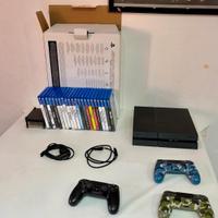 PS4  con 3 joystick + 20 giochi originali