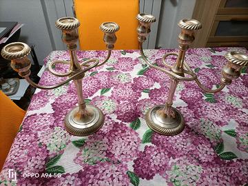 due candelabri silver Place, in buono stato