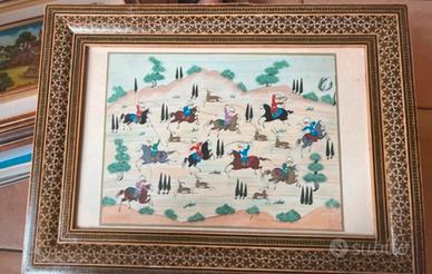 Quadro con miniatura persiana con cornice in legno