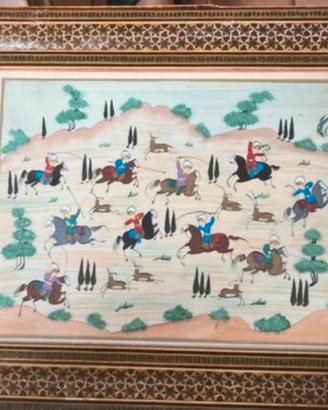 Quadro con miniatura persiana con cornice in legno