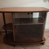 Mobile porta TV in legno con ante in vetro
