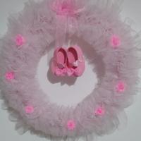 coccarda nascita in tulle lavorata a kano