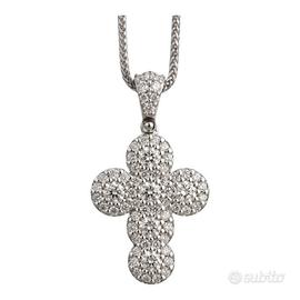 collana con croce modello magic oro e diamanti