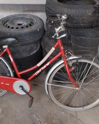 bicicletta vintage con cestino e portapacchi 