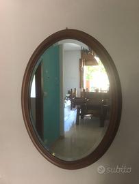 Specchio Ovale con Cornice in Legno (80 x 60 cm)