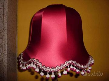 Paralume campana in raso di seta rosso cardinale 
