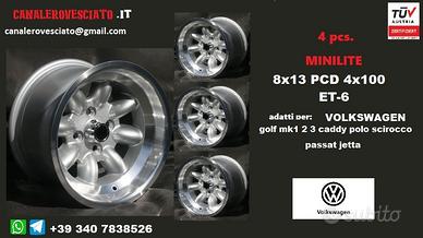 Cerchi minilite 8x13 4x100 et-6 volkswagen