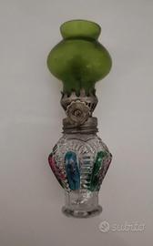 Mini Lampada a olio/petrolio vintage in vetro