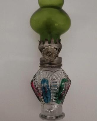 Mini Lampada a olio/petrolio vintage in vetro
