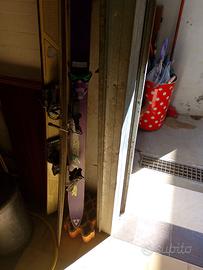 2 paia di sci con attacchi, vintage